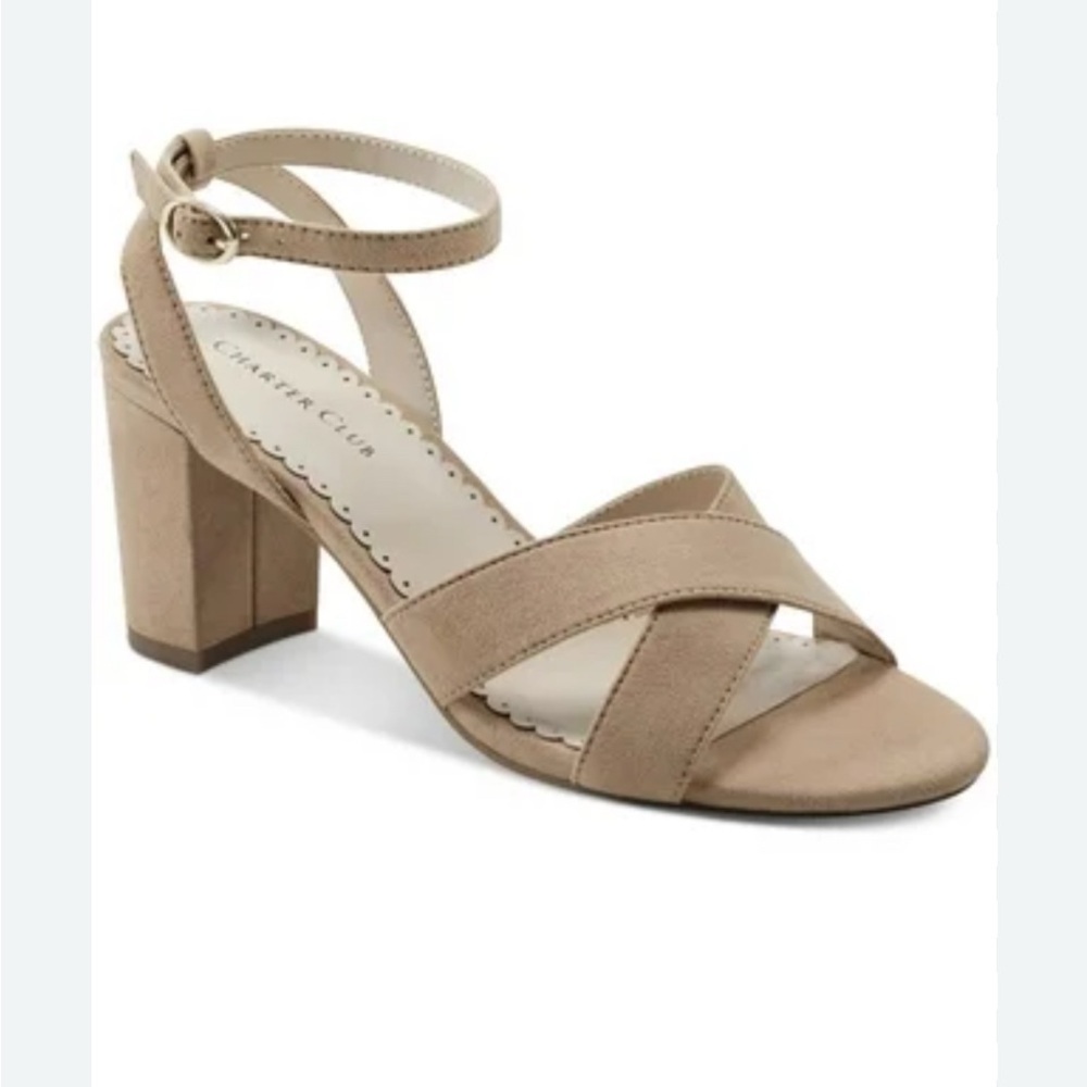 Charter Club's, size 9.5, nude color, faux suede, 3" heel!​​​